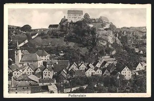 AK Pottenstein, Totalansicht aus der Vogelschau