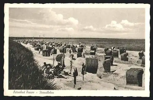 AK Prerow /Ostsee, Strandleben mit Meeresblick