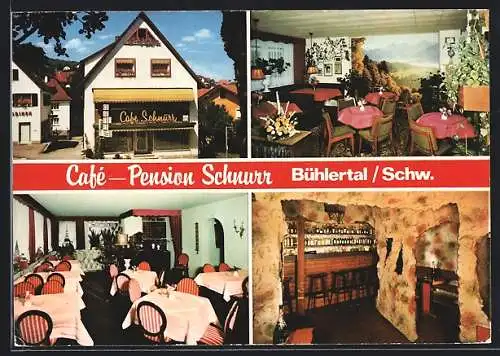 AK Bühlertal i. Schwarzwald, Café-Pension Schnurr, Bes. Heidi Schnurr