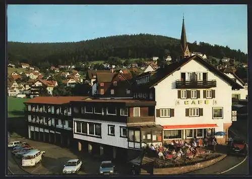 AK Baiersbronn /Schwarzwald, Café Rundblick, Hotel garni, Fam. Otto Klumpp