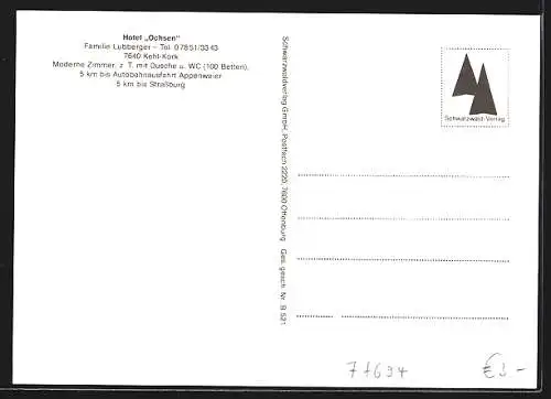 AK Kehl-Kork, Hotel Ochsen, Bes. Familie Lubberger