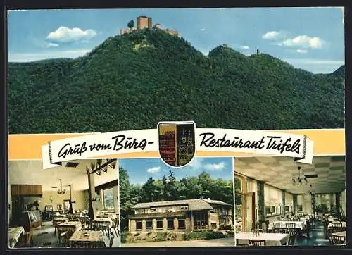 AK Annweiler am Trifels, Burg-Restaurant Trifels mit Innenansicht