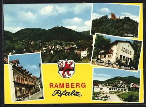 AK Ramberg /Pfalz, Erholungsheim der Schnellpressenfabrik Albert u. Cie., Albertusheim und Kindergarten