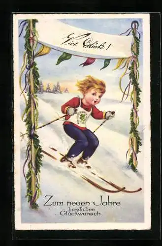 AK Kind fährt Ski ins neue Jahr