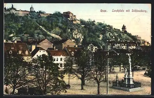 AK Graz, Lendplatz mit Schlossberg