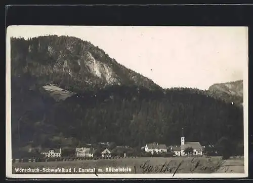 AK Wörschach /Ennstal, Ortsansicht mit Röthelstein