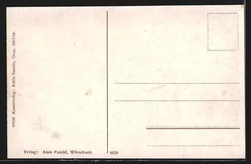 AK Wörschach, Ortsansicht mit Bergen