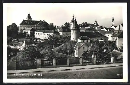 AK Horn, Ortspartie mit Strasse