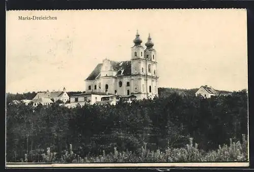 AK Maria-Dreieichen /N.-Oe., Die Wallfahrtskirche im Sonnenschein