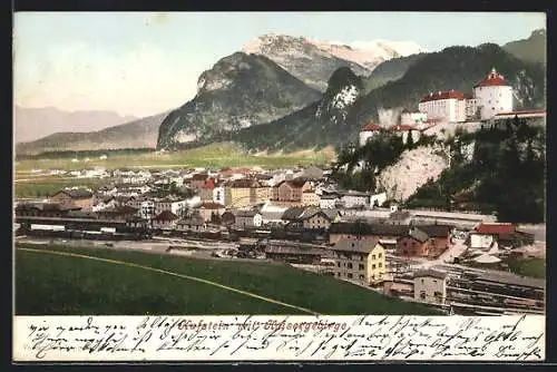 AK Kufstein, Ortsansicht mit Kaisergebirge