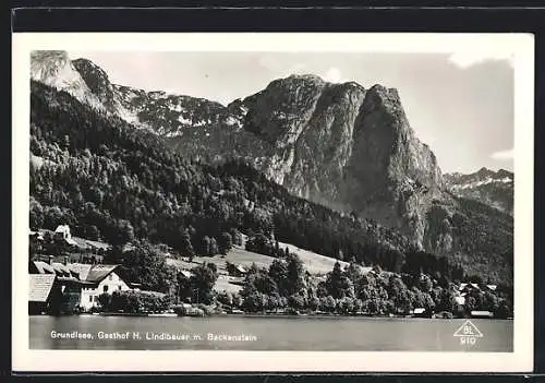 AK Grundlsee, Gasthof H. Lindlbauer mit Backenstein