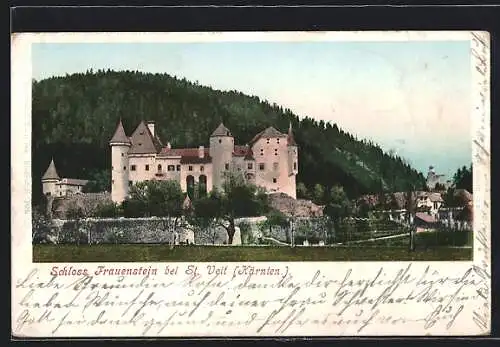 AK St. Veit, Blick zum Schloss Frauenstein