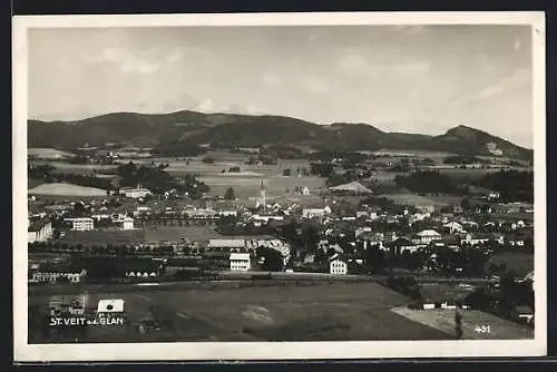 AK St. Veit a. d. Glan, Ortsansicht aus der Vogelschau