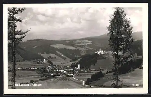 AK Strassburg i. Kärnten, Ortsansicht aus der Vogelschau