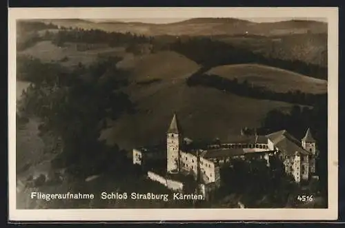 AK Strassburg, Schloss Strassburg vom Flugzeug aus