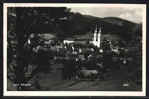 AK Gurk /Kärnten, Ortsansicht mit Kirche