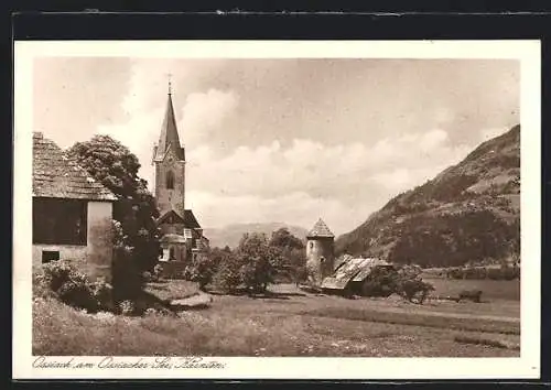 AK Ossiach am Ossiacher See, Teilansicht mit Kirche