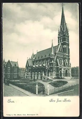 AK Graz, Herz-Jesu-Kirche mit Anlagen