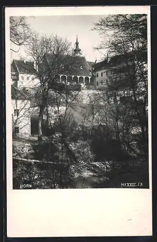 AK Horn, Ortspartie mit Kirchturm