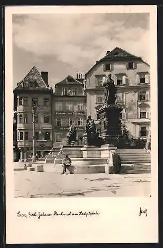 AK Graz, Erzh. Johann Denkmal am Hauptplatz