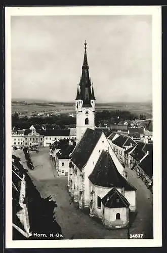 AK Horn /N. Ö., Kirche mit Umgebung aus der Vogelschau