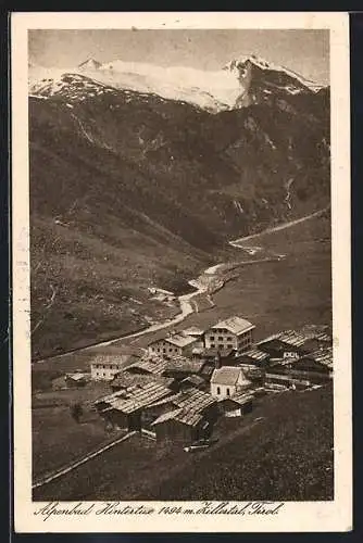 AK Hintertux /Tirol, Ortsansicht m. Zillertal aus der Vogelschau