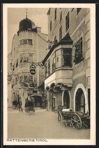 AK Rattenberg, Strassenpartie mit Gasthaus