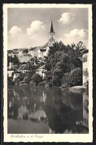 AK Waidhofen a. d. Thaya, Teilansicht vom Wasser aus