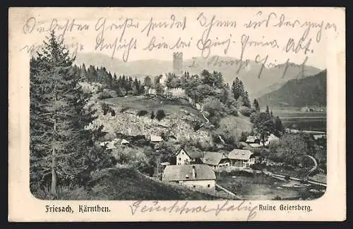 AK Friesach / Kärnten, Blick auf die Ruine Geiersberg