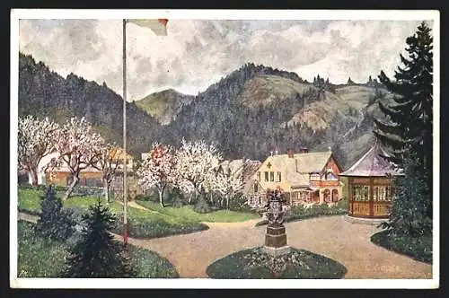 Künstler-AK St. Leonhard i. Lavanttal, Das Gut Pernerhof