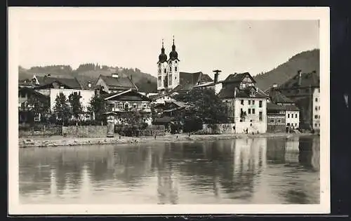 AK Obernzell, Ortsansicht m. Kirche