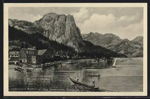 AK Grundlsee, Lindlbauer's Gasthaus am See