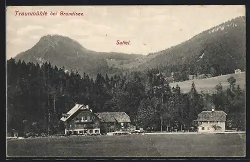 AK Traunmühle bei Grundlsee, Ortspartie mit Sattel