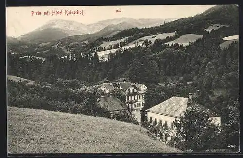 AK Prein, Ortsansicht mit Hotel Kaiserhof