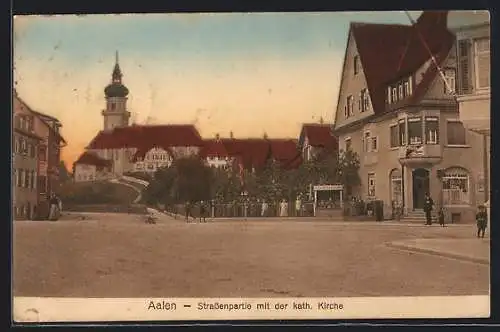 AK Aalen, Strassenpartie mit der katholischen Kirche