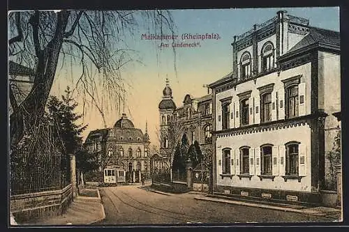 AK Maikammer / Rheinpfalz, Strassenbahnverkehr am Lindeneck