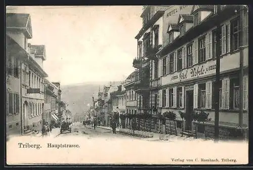 AK Triberg, Hotel Wehrle in der Hauptstrasse