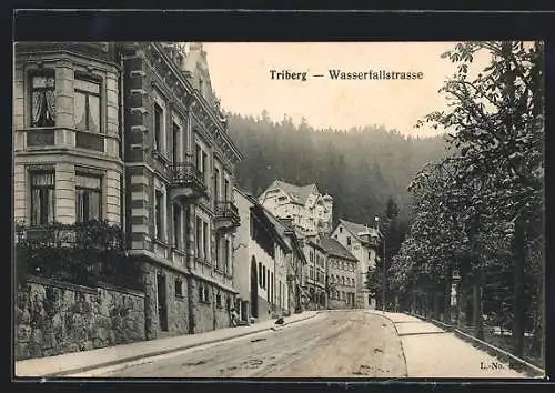 AK Triberg, Wasserfallstrasse mit Café Pfaff