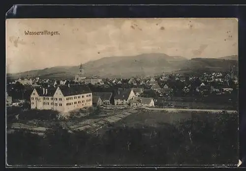 AK Wasseralfingen, Ortsansicht mit Bergpanorama aus der Vogelschau