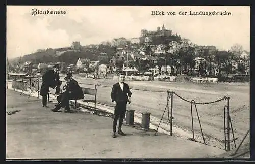 AK Hamburg-Blankenese, Blick von der Landungsbrücke auf den Ort