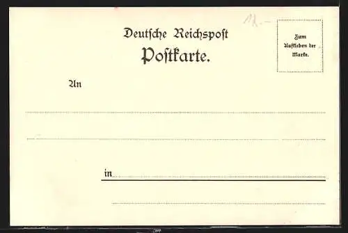 Lithographie Hannover, Neue Wasserkunst mit Strassenbahn