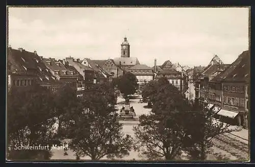 AK Schweinfurt, Marktplatz aus der Vogelschau