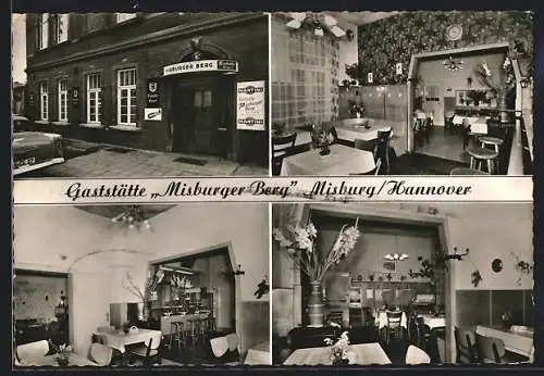 AK Misburg /Hannover, Gasthaus Misburger Berg, Innenansicht vom Speiseraum