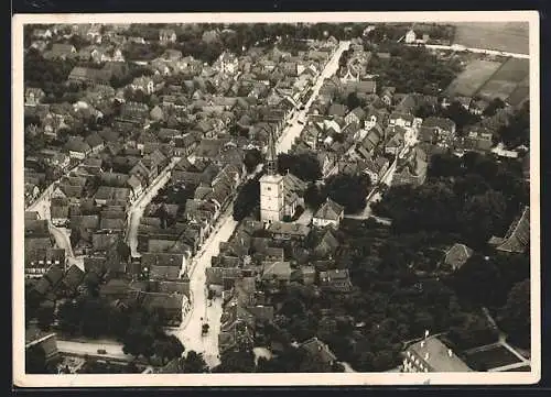 AK Burgdorf /Hann., Ortsansicht mit Kirche vom Flugzeug aus