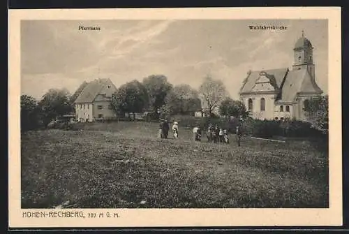 AK Hohen-Rechberg, Pfarrhaus und Wallfahrtskirche