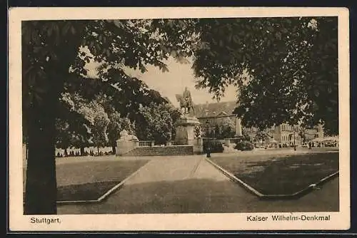 AK Stuttgart, Kaiser Wilhelm-Denkmal