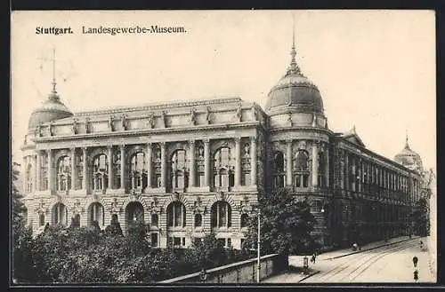 AK Stuttgart, Partie am Landesgewerbe-Museum