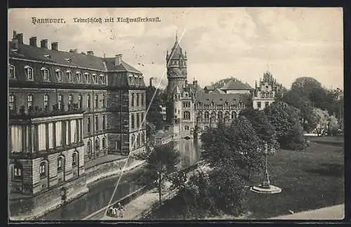 AK Hannover, Leineschloss mit Flusswasserkunst