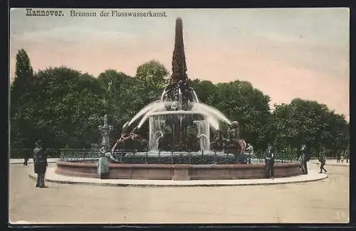 AK Hannover, Brunnen der Flusswasserkunst