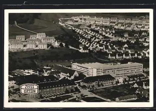 AK Oberkochen / Württ., Zeiss Opton Optische Werke Oberkochen G.m.b.H., Luftbild